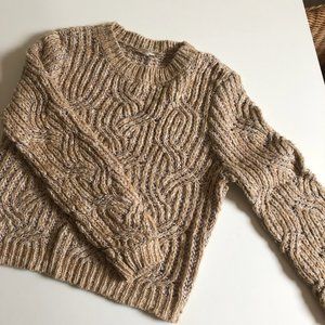 GARAGE TAN & WHITE SWEATER